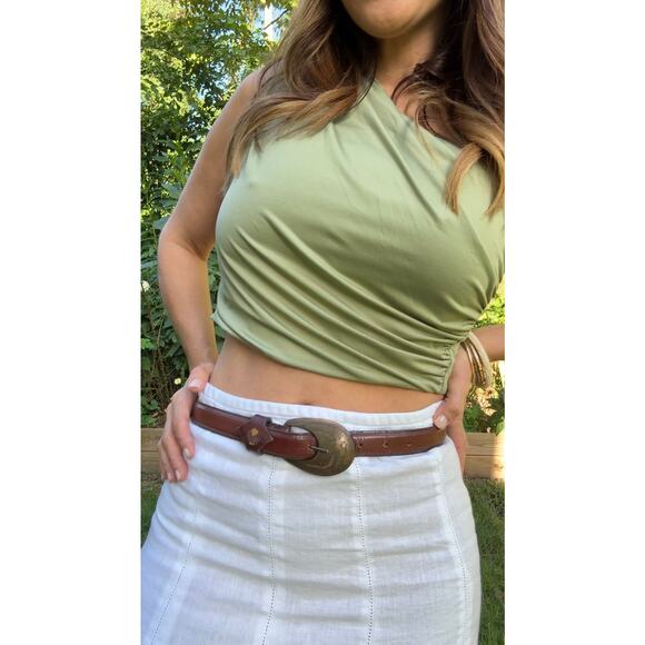 Reworked French Linen Midi Skirt — Sunday Honey Original - Picture 4 of 9